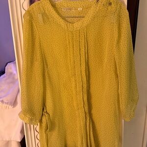 Population Yellow and gray Blouse with Pleats